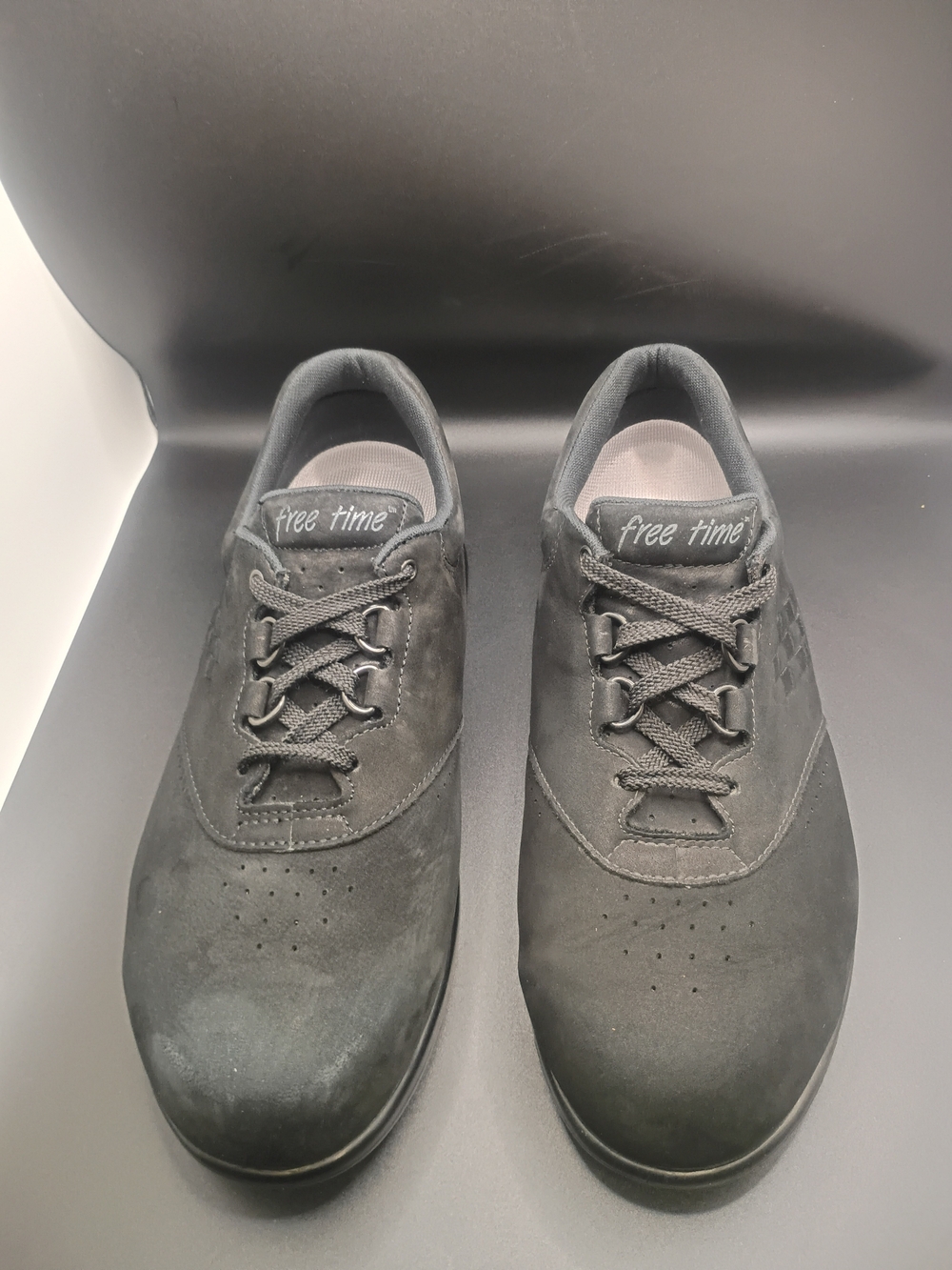 SAS Free Time Wide-Fit Black Suede Walking Shoes Size 10 W